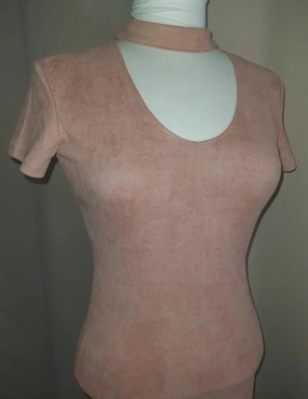 Vestido curto rosa claro com gola redonda 38 - M – photo 3